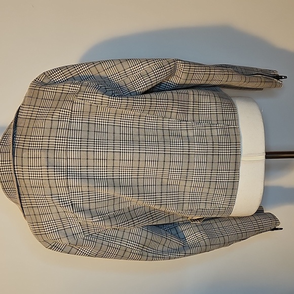 Blank NYC Glen Neutral Plaid Moto Jacket Size Large - Picture 4 of 10